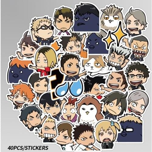 40Pcs haikyuu Waterproof Stickers Cartoon Graffiti Sticker Stickers For Laptop Luggage Skateboard Phone Decals DIY Scrapbooking