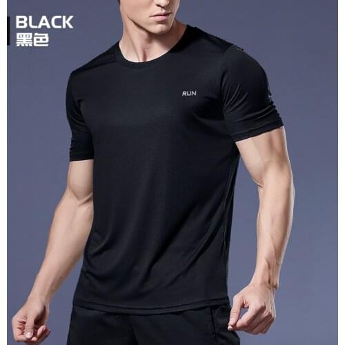 Breathable Short Sleeve Men Running Fitness Tshirt Quick Dry Soccer Jersey Solid Sports Tees New Training T-Shirts Summer