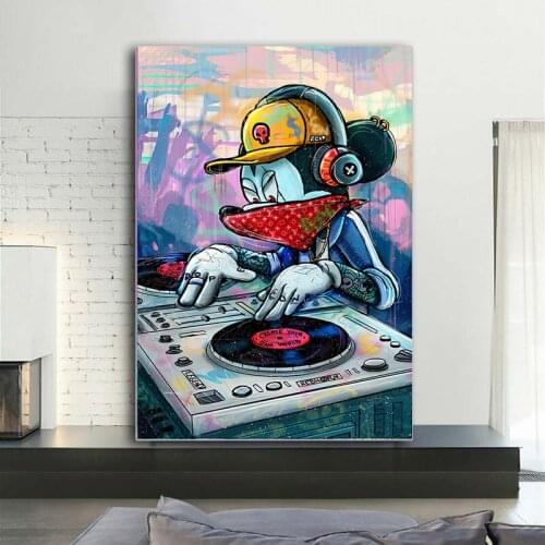 Graffiti art diamond painting cartoon mouse wall art painting rhinestone mosaic modern rhinestone embroidery mural living room