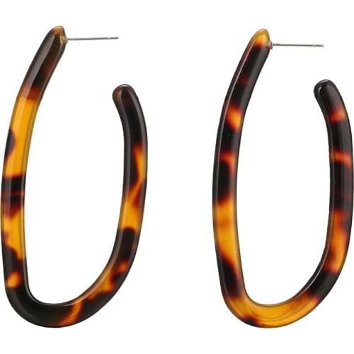 HC 2018 New Design U-type Acrylic Earrings Irregular Geometry Marble Effect Drop Earring Women Boho Earrings Imitation Jewelry F