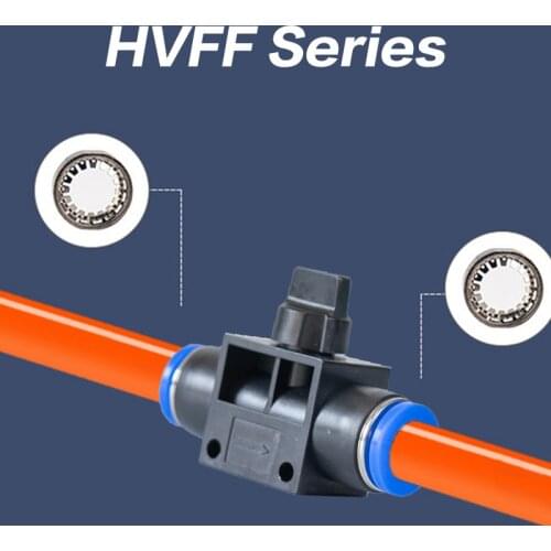 HVFF Series Pneumatic Connector Throttle Valve 4-12 Air Flow Speed Control Valve Tube Hose Pneumatic Push In Pneumatic Fittings