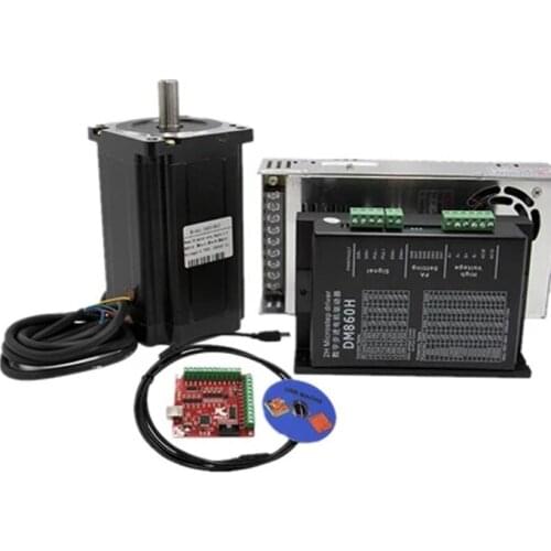 Nema 34 Motor Kit: Closed loop motor/Stepper Motor+Hybrid Servo Driver+Power Supply+MACH3 Interface board