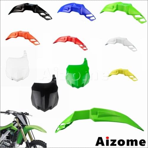 Universal Motocross Plastic Fender Dirt Bike Front Number Plate For Kawasaki KX450F KX250F Enduro Dual Sport 2013 2014 2015 2016