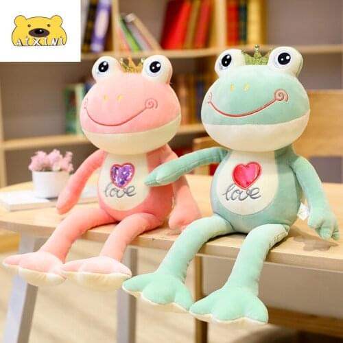 Cute Love Heart Frog Plush Stuffed Toys Kawaii Frog Dolls Children Birthday Girls Gift Pillow Funny Frog Plushie Valentines Day
