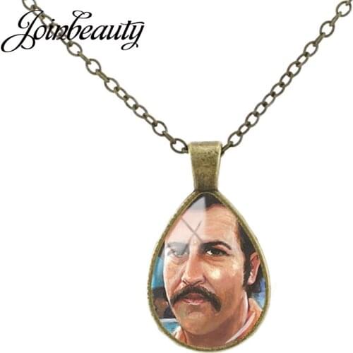 JOINBEAUTY Fashion Famous Paintings People Picture Tear Drop Necklace Simple Women Men Glass Pendant Vintage Jewelry PP140