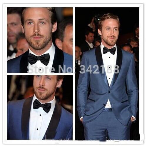 Italian styles Custom Made Slim Fit Two Buttons Navy Blue Business Groom Tuxedos/Shawl Lapel Groomsmen Men Wedding Suits