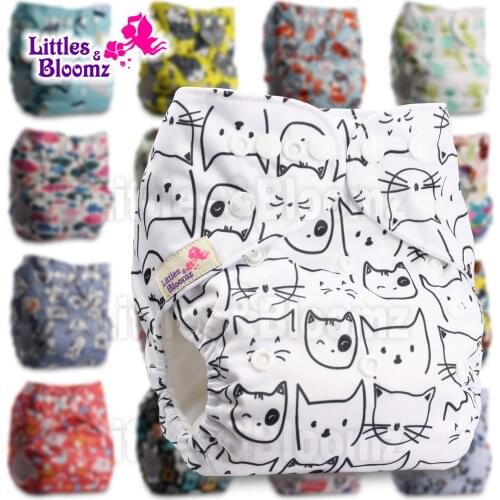 [Littles&Bloomz] Baby Washable Reusable Real Cloth Pocket Nappy Diaper Cover Wrap Suits Birth to Potty One Size Nappy Inserts