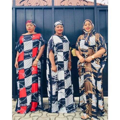 New style Fashion Classic African women clothing Dashiki abaya free size print design and scarf loose long dress