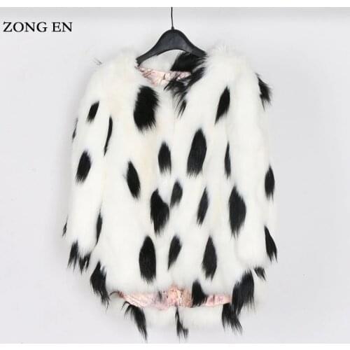 2018 New Women Fashion Generous Winter fur Faux Coat fox fur Short section White Seven Pointed sleeves Loose Cute Style Jacket