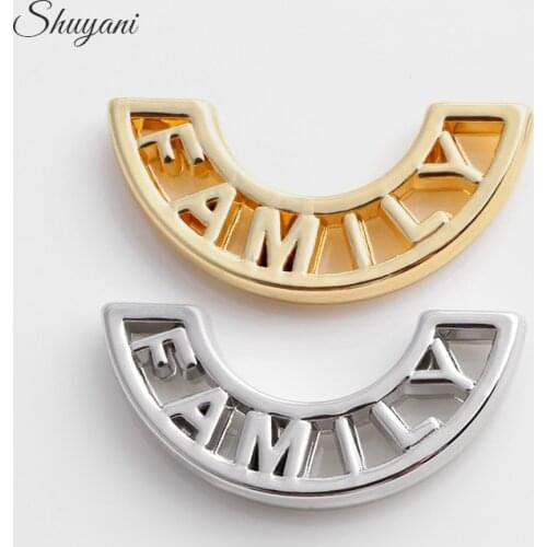 New Items 20pcs/lot Alloy 2 Color Square Hollow Alloy Family Words Plate Charms For Memory Charm Lockets Jewelry CHM#407