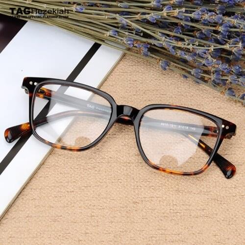 Eyewear Frames 2017 TAG Hezekiah Brand Men Women Retro Vintage Italian plate Lens Wooden Frame Handmade Nerd oculos de grau