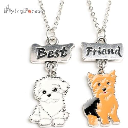 Necklace 2pcs/set Jewelry Woman DIY Pet Dog Pendant Necklace Couple Necklace Best Friend Necklace Girls Children Gift Wholesale