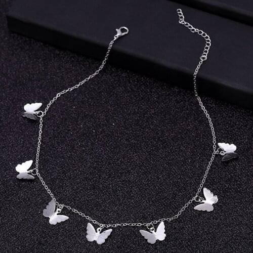 Gold Silver Color Small Stars Butterfly Choker Necklaces Women Alloy Animal Clavicle Chain Jewelry for Female DIY Accessories