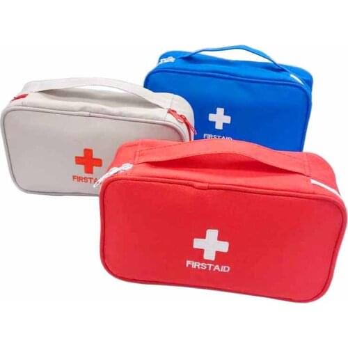 Portable First Aid Medicine Bag Outdoor Household Car Travel Folding Empty Pill Storage Boxes Home Organizer Blue Red Gray