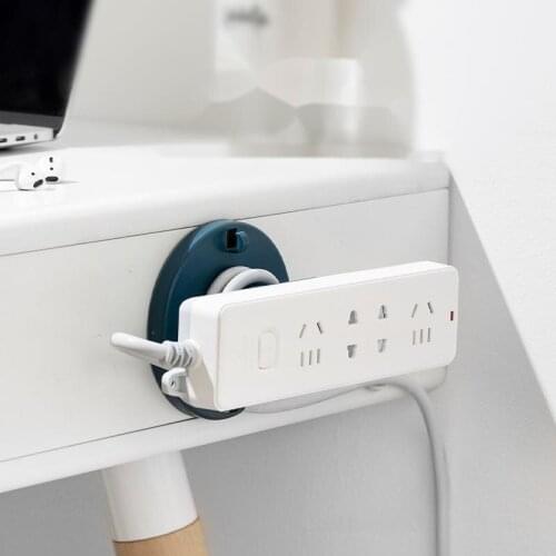 360 Degree Rotation Power Strip Fixator Socket Row Plug Holder Wall Mounted With Plug Row Trailing Board Rack Stand Holder