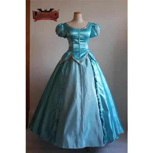 Mermaid princess adult deluxe dress Princess blue gown Dress for adult Cosplay Costume Tailor-made good quality