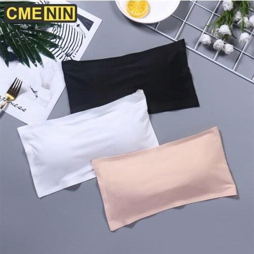 CMENIN Thin Nylon Women Underwear Lingerie Bra Solid Comfort Without Buckle Chest Bustier Crop Top With Cups French Style B0211