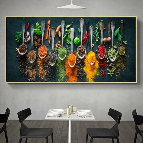 Herbs and Spices for Cooking Kitchen Theme Canvas Painting Poster Print Wall Art Food Picture Cuadros Home Decoration Room Decor
