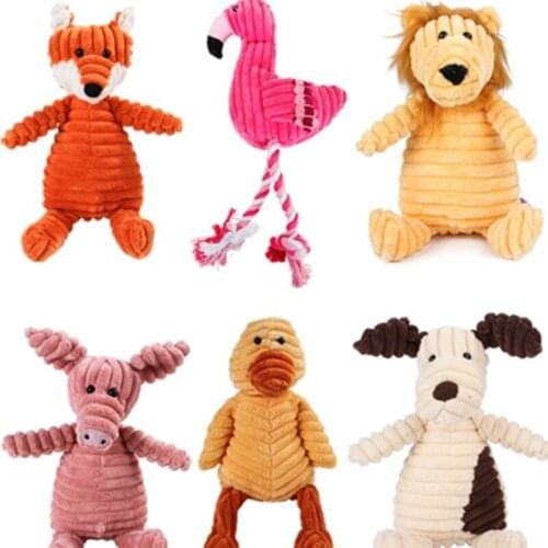 Corduroy Dog Toys for Small Large Dogs Animal Shape Plush Pet Puppy Squeaky Chew Bite Resistant Toy Pets Accessories Supplies