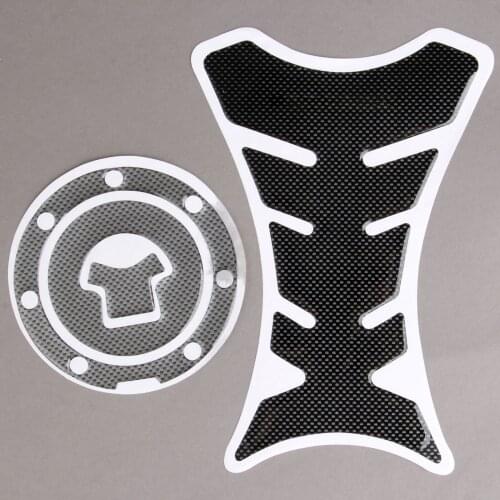 2Pcs Carbon Fiber Motorcycle Fuel Tank Pad Decal Protector Fuel Gas Cap Sticker Cover For Honda CBR600RR CBR1000RR