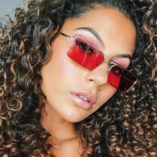 2021 Vintage Style Square Womens Sunglasses Alloy Metal Small Frame Clear Double Bridge Mens Sun Glasses Female Shades Coulos