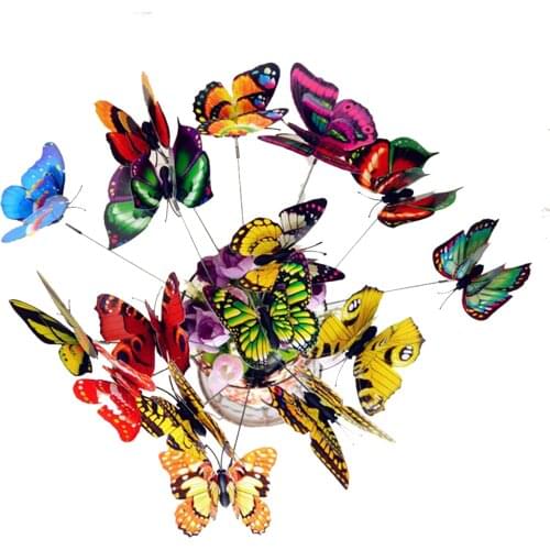 Artificial Butterfly Luminous Garden Butterfly Decor Garden Planting Flowerpot Garden Butterfly Decoration DIY Gifts Box 25PCS