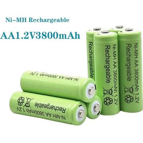 3800mAh AA 1.2V battery Ni-MH rechargeable battery for Toy Remote control Rechargeable Batteries AA 1.2v 3800mah battery