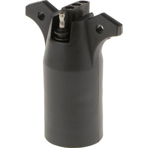 7 Way Round To 4 Way Pin Flat Trailer Light Adapter Plug Connector RV/Boats