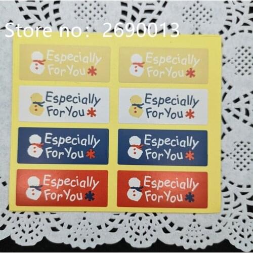 80 Pcs/10 Sheet Snowman Design Sticker Labels For Creative Paper Stickers Especially for you Seals For Gifts Cake Baking Sealing