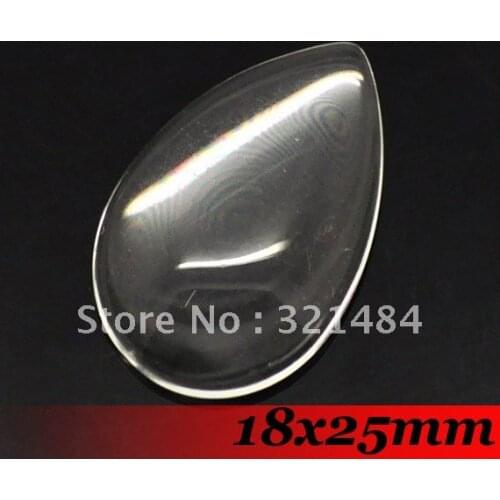 Free ship! 18x25mm 300PCS Flat back Tear Drop Clear Glass Cabocon Glass Dome Seals Cameo For Pendant Settings