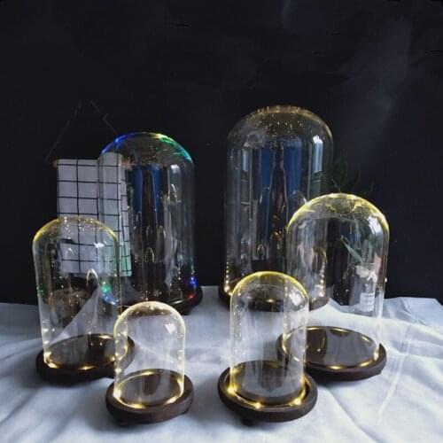 Free Shipping Different Size Luminous Antique Base Glass Dome Vase Home Decoration Friend Gift Wedding Decoration