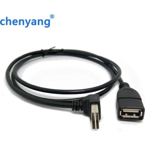 Free Shipping USB 2.0 Male to Female Extension Cable Reversible Design Up & Down Angled 90 Degree 100cm