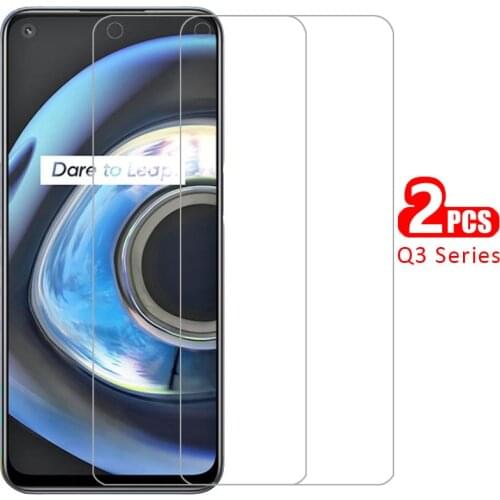 Case for realme q3 pro q3i 5g cover screen protector tempered glass on realmeq3 realmi q 3 i 3q q3pro protective phone coque bag