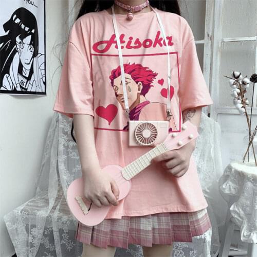Janpanese Anime Hunter x hunter Hisoka t shirt for Women e Girls Kawaii Cute Harajuku y2k tops oversized femme korean style