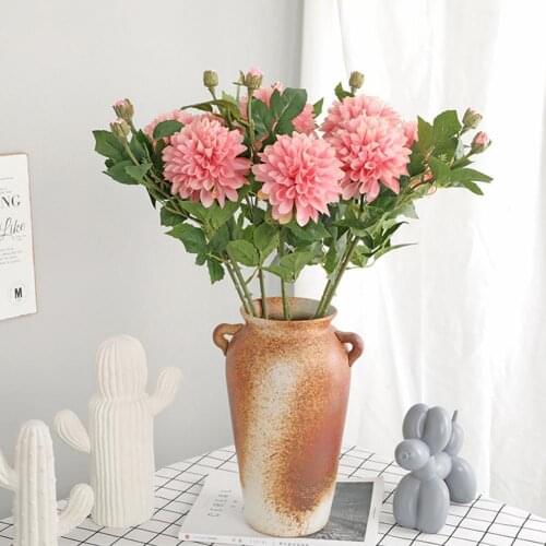 Artificial Flower Aztec Dahlia Photography Prop Wedding Home Floral Decor Dried Flowers Beautiful Decorations Great Gifts