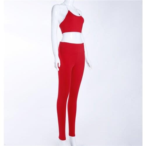 ITFABS Newest Arrivals Fashion Hot Women Set Tank Pants Fitness Casual Clothes Tights Wear Ladies Solid Slim Clothing Suits