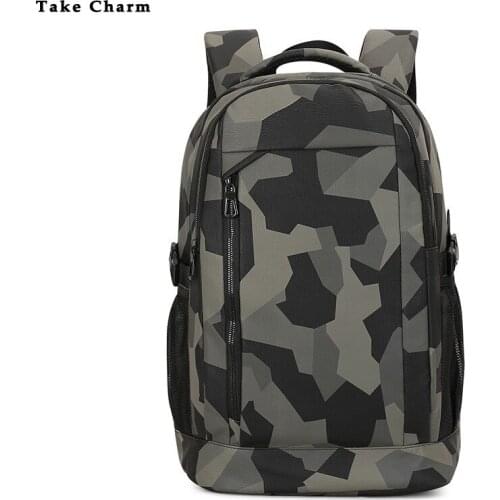 Camouflage Mens Backpack 2021New Fashion 15.6-inch Laptop Back Pack Tide College Student School Bag Youth Sports Travel Backbag