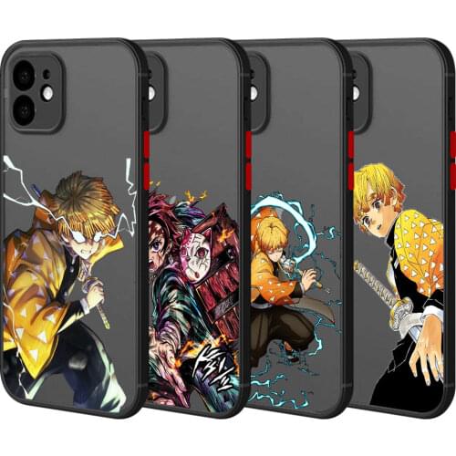 Demon Slayer Anime Matte Phone Case For Apple iPhone 11 12 Pro Max XR 8 7 Plus SE 2020 X XS 6 6S Hard Transparent Back Cover Sac