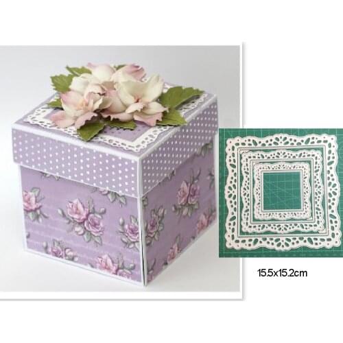 Craft dies metal cutting dies cut die Lace Square Background Frame Scrapbooking dies paper knife mould blade punch stencils dies