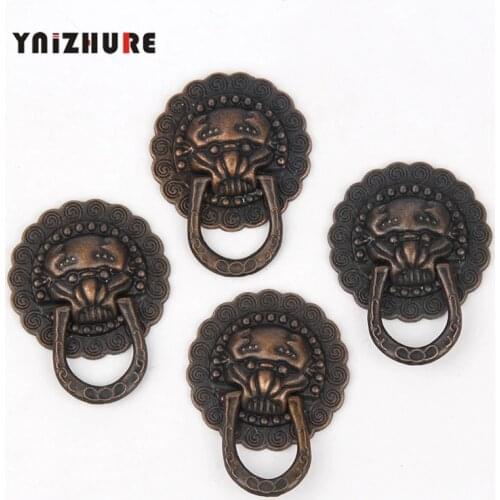 Mini Vintage Lion Head Furniture Door Pull Handle Zinc Alloy Cabinet Dresser Drawer Knobs,19*24mm,4PCs