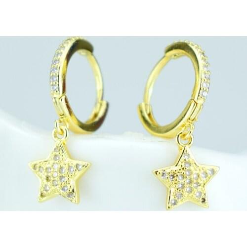 Trendy zircon five-pointed star earrings star earrings inlaid with zircon rhinestonesStars plus earrings jewelry celestial charm
