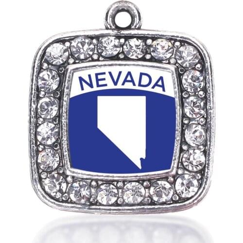 NEW HAMPSHIRE NEVADA OUTLINE FLAG SQUARE CHARM