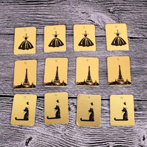 Wholesale Kraft Paper Jewelry Card 200pcs Special Gold Paper Price Tags Labels 3*4cm Fit For Jewelry Cake Accessories Display