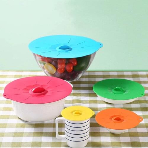 Food Wrap 1PC Kitchen Gadgets Reusable Fresh Keeping Multifunction Microwave Bowl Cover Cooking Pot Pan Lid Silicone