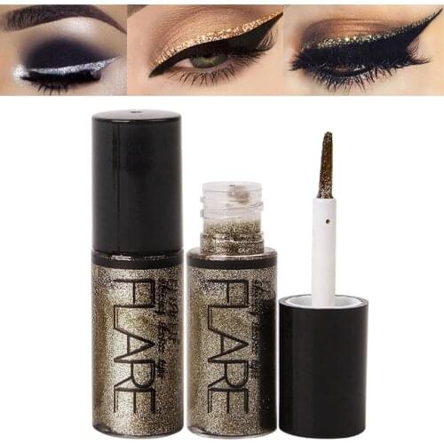 1pcs Colorful Liquid Glitter Eyeliner Shiny Eye Liners Women Eye Pigment Korean Makeup Cosmetic Waterproof Silver Rose Gold