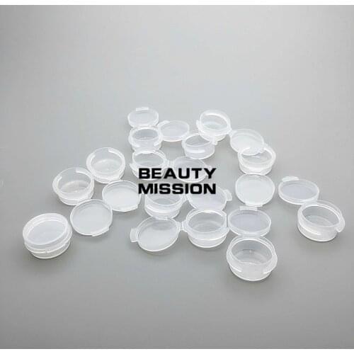 BEAUTY MISSION 200PCS 5g transparent / white small plastic box Mini sample cream jar containers Empty boxes Hot sale