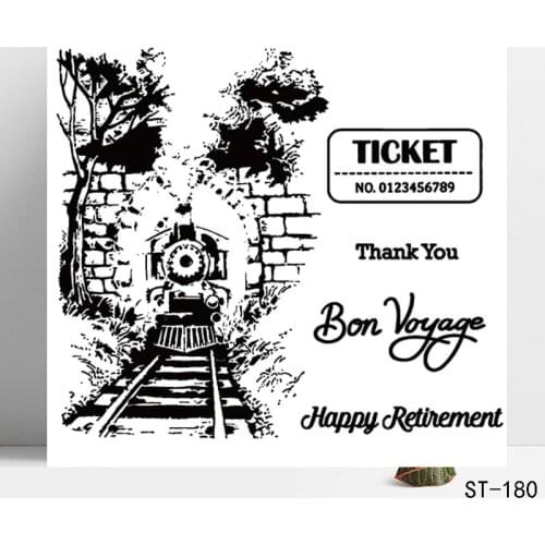 AZSG Train Tunnel Rail Ticket Clear Stamps/Seals For DIY Scrapbooking/Card Making/Album Decorative Silicone Stamp Crafts