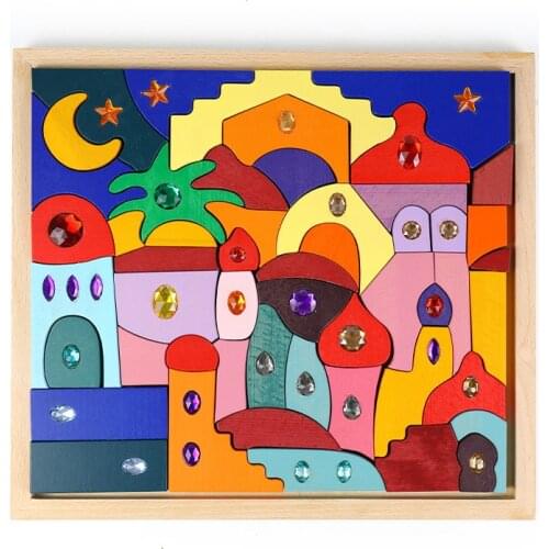 Rainbow Building Blocks Creative Combination Color Cognition Child Interaction Toys For Childrens Early Education Jigsaw Puzzle