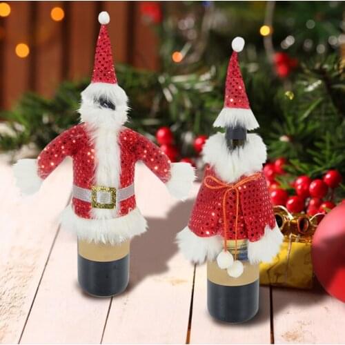 Christmas Wine Bottle Cover Merry Christmas Decoration For Home Noel Christmas Ornaments Xams Gift New Year 2022 Christmas Decor