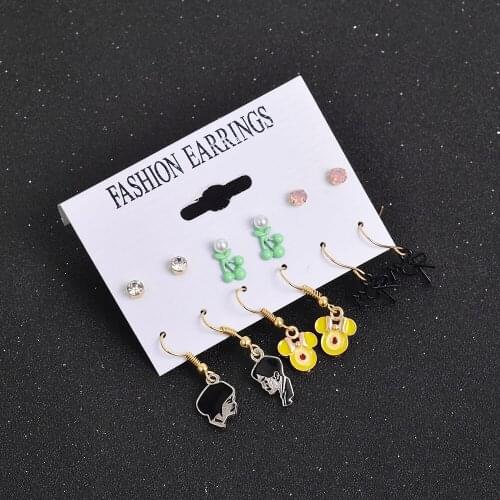 6 Pairs/set Earrings Jewelry for Women Fashion Classic Simplel Small Stud Earrings Set For Women Girls Kids Jewelry Gifts